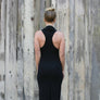 Long maxi dress made of very soft natural, breathable fiber. With a cowl neck piece that converts into a hood or a shawl. A wardrobe staple. Slow and sustainable fashion.