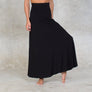 High waisted maxi skirt. Cut on a wide circular flare, the skirt features a wide waistband which can be folded over for a low waist fit. Can also be worn as a dress and is suitable for all occasions. Made of certified Oeko-Tex Standard 100 Bamboo with lycra. Slow and sustainable fashion.