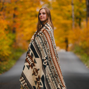 Alpaca Blanket - Oakland - Art Andina - Alpaca wool blanket in Queen Size | Reversible Aztec Throw Blanket with Native Design | Southwestern Blanket Boho | Large Navajo Blanket