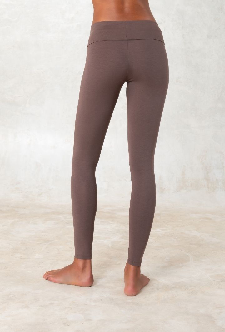 Bamboo yoga pants with folding waist