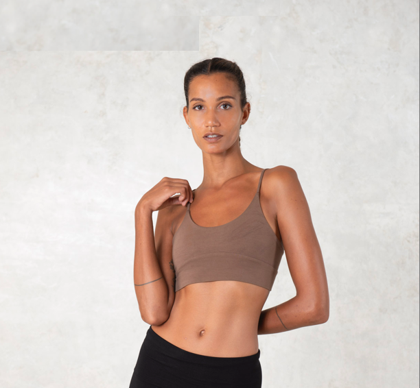Bamboo bralette. Ideal for yoga, pilates, gym, or daily athleisure wear. Provides light support. Breathable, wireless, fully lined.