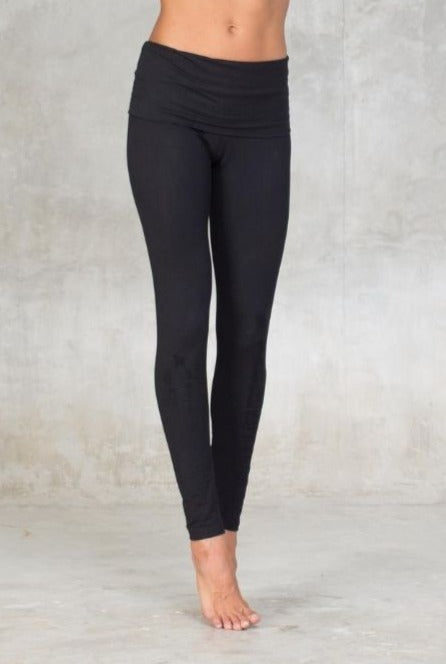 Fold-over Yoga Pants - black
